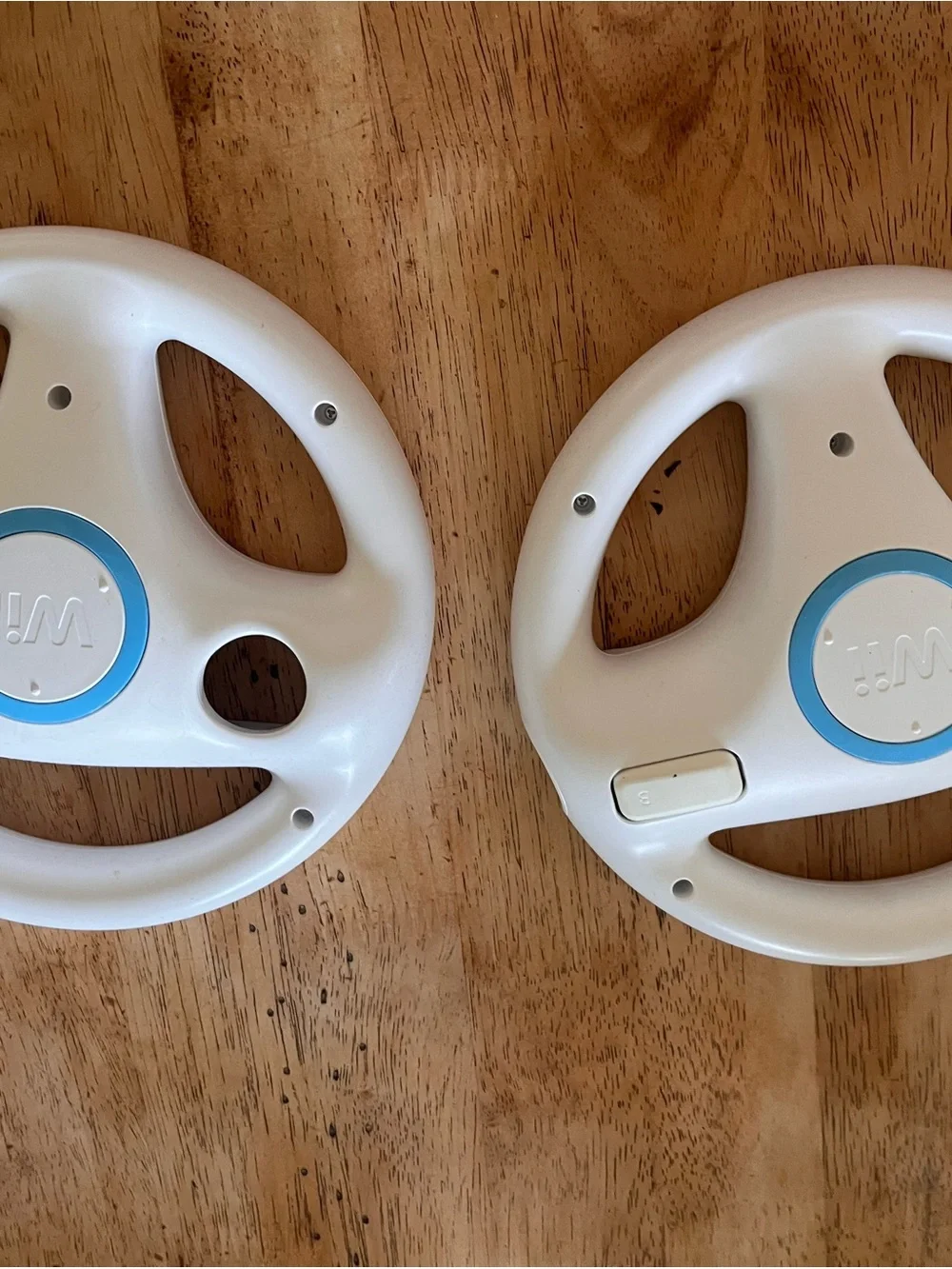 WII.  White Pair of Game Steering Wheel Controllers